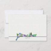 ラベンダーブルーパーソナライズされた文具 招待状 (裏面)