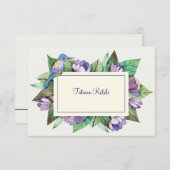 ラベンダーブルーパーソナライズされた文具 招待状 (正面/裏面)