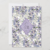 ラベンダーブルーピンクのミントウワイルドフラワー日付を保存 招待状 (裏面)