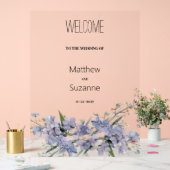ラベンダーブルーピンクのミントグリーンワイルドフラワーウェルカム アクリルサイン (ウェディング)