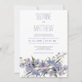 ラベンダーブルーピンクのミント結婚ワラ 招待状 (正面)