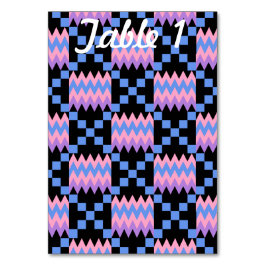 ラベンダーブルーピンクケンテウェディングレセプションテーブル テーブルナンバー