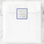 ラベンダーブループリンセスティアラバースデーパーティー スクエアシール (バッグ)