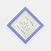 ラベンダーブループリンセスティアラ誕生日ペーパーナプキン スタンダードランチョンナプキン (角)