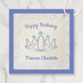 ラベンダーブループリンセスティアラ誕生日メッセージカード フェイバータグ (裏面)