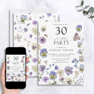 ラベンダーブループレスフローラ30th Birthday 招待状