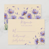 ラベンダーブルーム ワイルドフラワーズ ウェディング 出欠カード (正面/裏面)