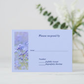 ラベンダーブルーワイルドフラワーズカントリーウェディングRSVP 出欠カード (スタンド正面)