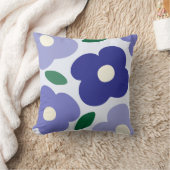 ラベンダーブルー抽象芸術レトロ花柄 クッション (ブランケット)