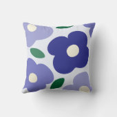 ラベンダーブルー抽象芸術レトロ花柄 クッション (裏面)