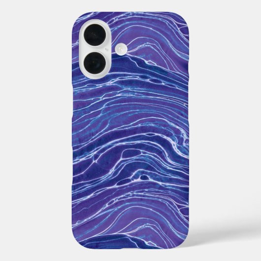 ラベンダーブルー抽象芸術波パターン Case-Mate iPhoneケース (裏面)