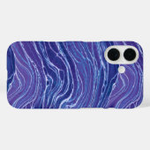 ラベンダーブルー抽象芸術波パターン Case-Mate iPhoneケース (裏面 (横))