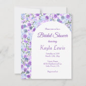 ラベンダーブルー春ガーデンバラブライダルシャワー 招待状 (正面)