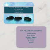 ラベンダーブルー淡い色のウォーター色の禅スパ 名刺 (正面/裏面)