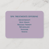 ラベンダーブルー淡い色のウォーター色の禅スパ 名刺 (裏面)