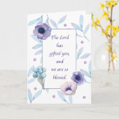 ラベンダーブルー賛美省に感謝 カード (黄色い花)