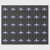 ラベンダーブルー飛行機 ラッピングペーパー (フラット)
