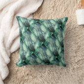 ラベンダーブルー&ターコイズ抽象芸術デコールピロー クッション (ブランケット)