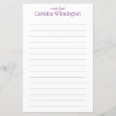 ラベンダープレイドかわいい裏打ち文字紙文房具 (正面)