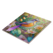 ラベンダーヘディングオレンジブレストファンタジー鳥 タイル (側面)