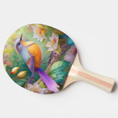 ラベンダーヘディングオレンジブレストファンタジー鳥 卓球ラケット (横)