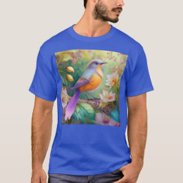 ラベンダーヘディングオレンジブレストファンタジー鳥 Tシャツ