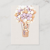 ラベンダーベアバルーンおむつラッフルチケット エンクロージャーカード (裏面)