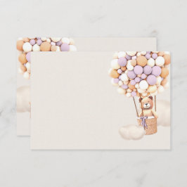 ラベンダーベアバルーン空白のエンクロージャカード エンクロージャーカード