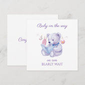 ラベンダーベア読の本の赤ちゃんシャワー (正面/裏面)