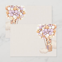 ラベンダーベア 気球 ブランケット 封筒 カード
