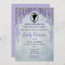 ラベンダーベビーシャワーティーパーティの招待状