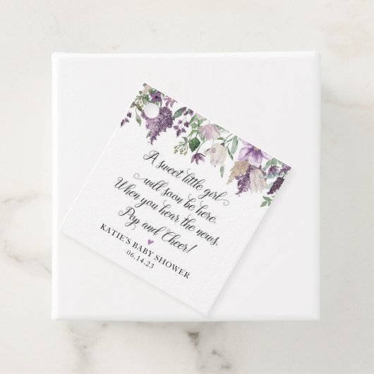 ラベンダーベビーシャワーメッセージカード フェイバータグ (インサイチュ)