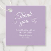 ラベンダーベビーモダンシャワーありがとうメッセージカード フェイバータグ (正面)