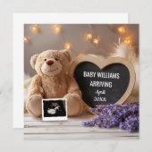 ラベンダーベビー発表ソーシャルメディア 招待状 (正面/裏面)