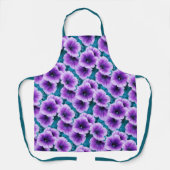 ラベンダーペチュニア花 エプロン (正面)