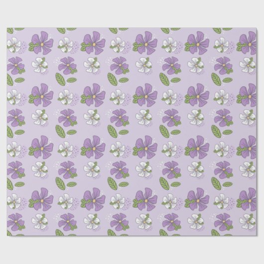 ラベンダーペリウィンクレス ラッピングペーパー (フラット)