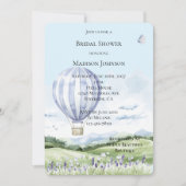 ラベンダーホットエアバルーンフローラブライダルシャワー 招待状 (正面)