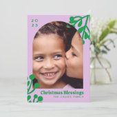 ラベンダーホリーベリークリスマスフォトアーチ シーズンカード (スタンド正面)