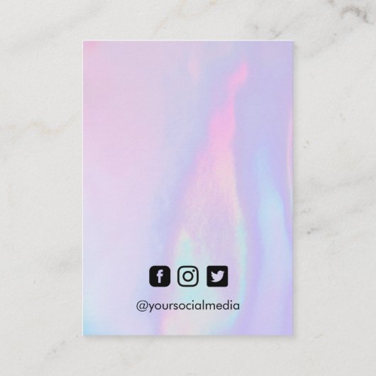 ラベンダーホロフェイクイヤリングディスプレイカード 名刺 (裏面)