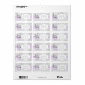 ラベンダーホワイトグレーエレファントベビーシャワー ラベル (フルシート)