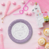 ラベンダーホワイトハンド描画グラードパーティー紙プレート ペーパープレート (パーティー)