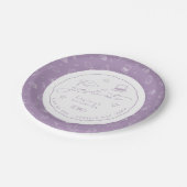 ラベンダーホワイトハンド描画グラードパーティー紙プレート ペーパープレート (アングル)