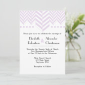 ラベンダーホワイトヘリンボーン結婚式招待状 招待状 (スタンド正面)