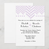 ラベンダーホワイトヘリンボーン結婚式招待状 招待状 (正面/裏面)