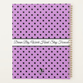 ラベンダーホワイトボウ&ブラック水玉模様 パーソナライズされた プランナー手帳 (裏面)