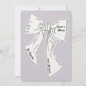 ラベンダーボウは日付結婚を保存 招待状 (正面)