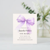 ラベンダーボウクリーエレガントム誕生日の招待 (スタンド正面)