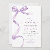 ラベンダーボウスウィート16誕生日招待状 招待状 (正面)