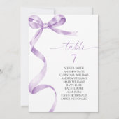 ラベンダーボウテーブル番号座席表 招待状 (裏面)