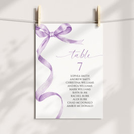 ラベンダーボウテーブル番号座席表 招待状